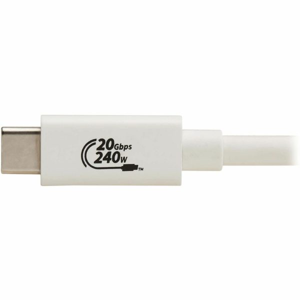 Eaton Tripp Lite Series USB4 20Gbps Cable (M/M) - USB-C, 4K 60 Hz, 240W PD Charging, White, 2 m (6.6 ft.) - Image 5