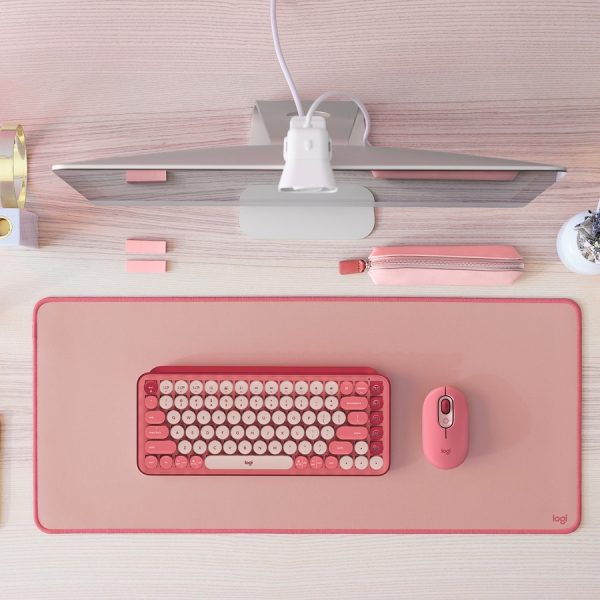 Logitech Desk Mat - Studio Series, Multifunctional Large Desk Pad, Anti-slip Base, Spill-resistant Durable Design, Darker Rose - Image 2