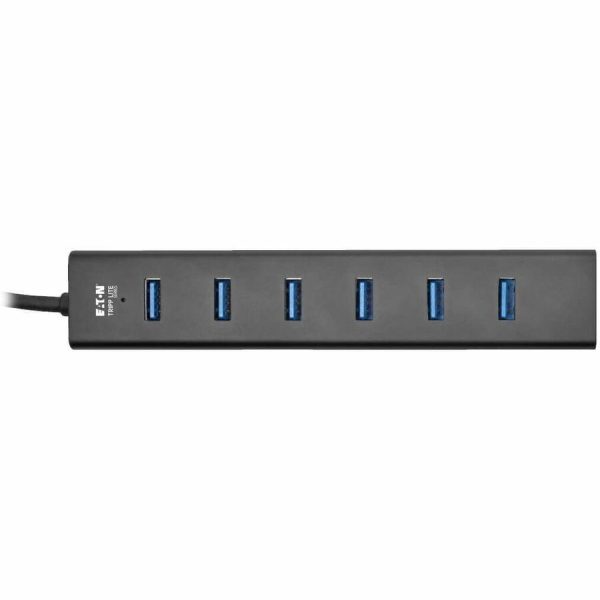 Eaton Tripp Lite Series 7-Port USB-A Mini Hub - USB 3.x (5Gbps), International Plug Adapters, Aluminum Housing - Image 3