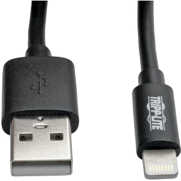 Eaton Tripp Lite Series USB-A to Lightning Sync/Charge Coiled Cable (M/M) - MFi Certified, Black, 4 ft. (1.2 m) - Image 2