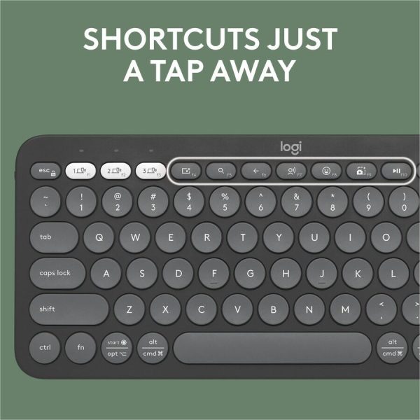Logitech Pebble 2 Combo, Wireless Keyboard and Mouse, Quiet and Portable, Customizable, Logi Bolt, Tonal Graphite - Image 5