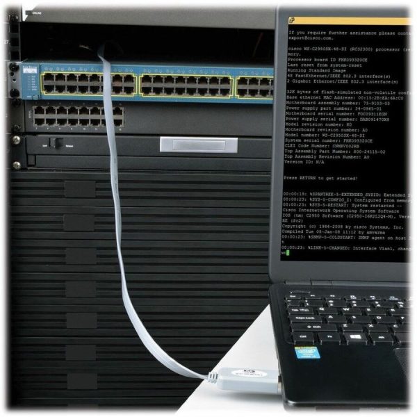 Eaton Tripp Lite Series USB-A to RJ45 Serial Rollover Cable (M/M) - Cisco Compatible, 250 Kbps, 6 ft. (1.83 m), Gray - Image 2