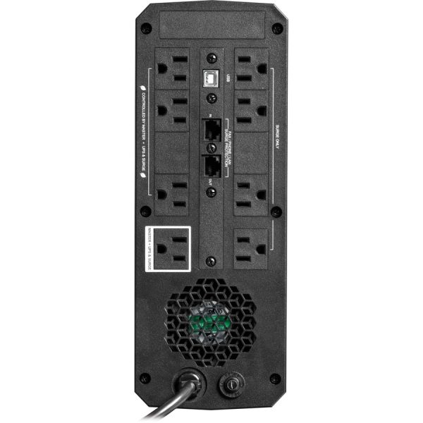 Eaton Tripp Lite Series 600VA 360W 120V Pure Sine Wave Gaming UPS Battery Backup - LCD, AVR, RGB LEDs, USB Charging, Power Saving - Image 5