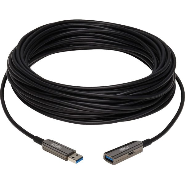 Eaton Tripp Lite Series USB 3.2 Gen 1 CL3-Rated Fiber Active Optical Cable (AOC) - Extension/Repeater, A M/F, Black, 15 m (49 ft.) - Image 2