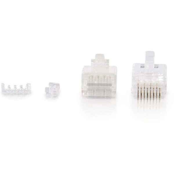 C2G RJ45 Cat5E Modular (with Load Bar) Plug for Round Solid/Stranded Cable - 100pk - Image 2