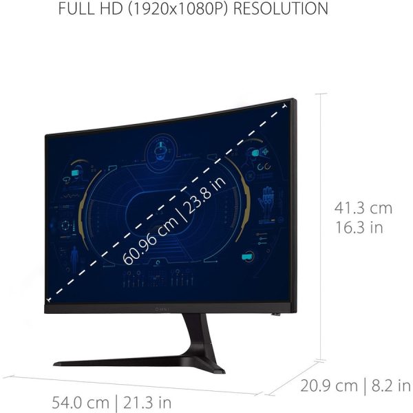 ViewSonic VX2418C 24 Inch 1080p 1ms 180Hz Curved Gaming Monitor with FreeSync Premium, Eye Care, HDMI and DisplayPort - Image 7