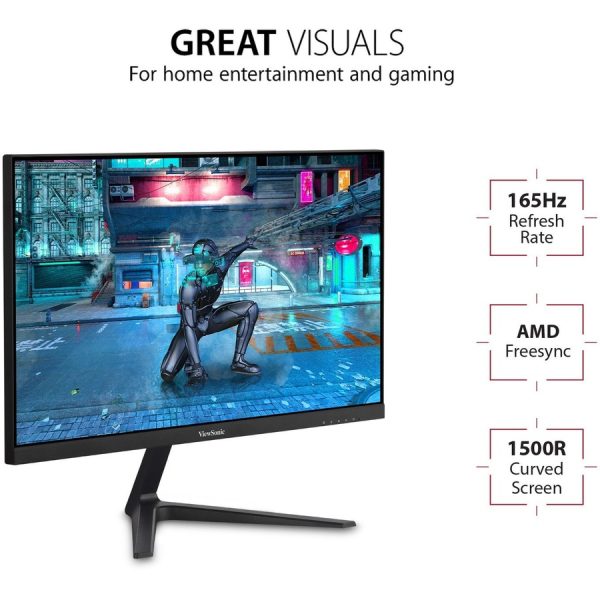ViewSonic VX2418C 24 Inch 1080p 1ms 180Hz Curved Gaming Monitor with FreeSync Premium, Eye Care, HDMI and DisplayPort - Image 9