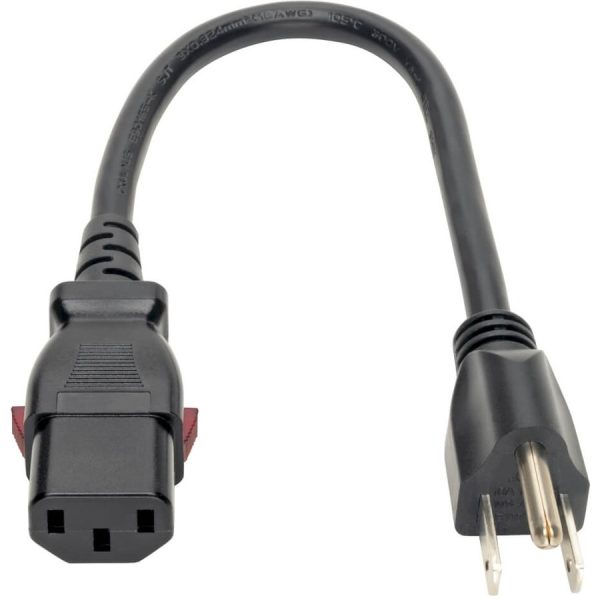 Eaton Tripp Lite Series Computer Power Cord, NEMA 5-15P to Locking C13 - 10A, 125V, 18 AWG, 1 ft. (0.31 m) - Image 2