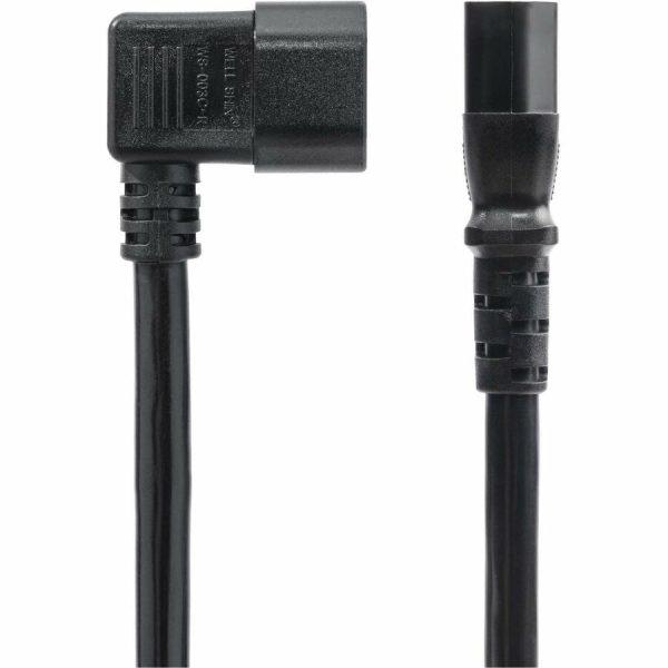 StarTech.com 6ft (1.8m) Heavy Duty Power Cord, Right Angle IEC 60320 C14 to C13, 15A 250V, 14AWG, UL Listed - Image 2