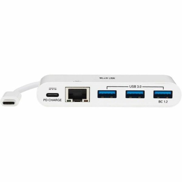 Eaton Tripp Lite Series 3-Port USB-C Hub - USB 3.x (5Gpbs) Hub Ports, Gigabit Ethernet, 60W PD Charging, White - Image 3
