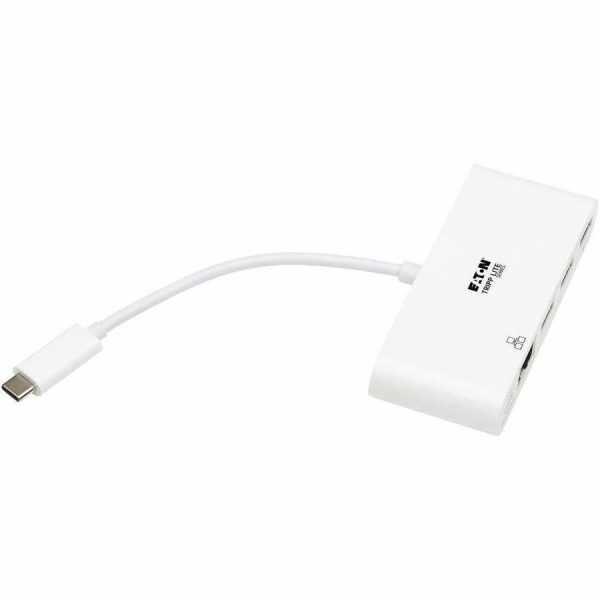 Eaton Tripp Lite Series 3-Port USB-C Hub - USB 3.x (5Gpbs) Hub Ports, Gigabit Ethernet, 60W PD Charging, White - Image 4