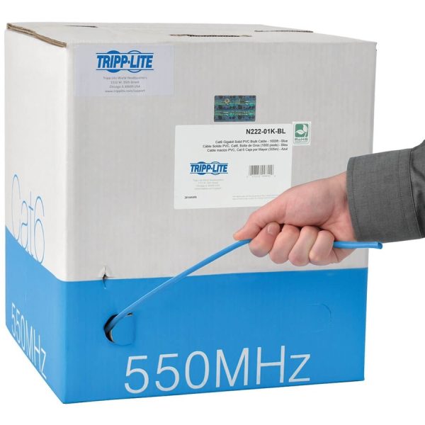 Eaton Tripp Lite Series Cat6 Gigabit Solid Core UTP PVC Bulk Ethernet Cable, Blue, 1000 ft. (304.8 m), TAA - Image 4