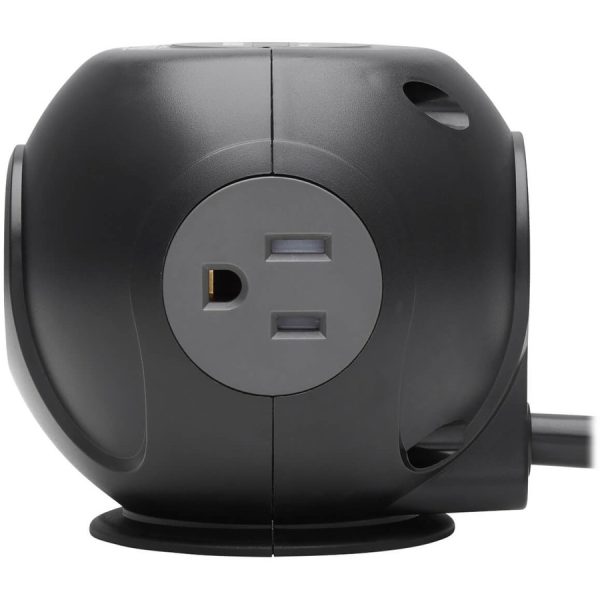 Eaton Tripp Lite Series 3-Outlet Spherical Surge Protector, 4 USB Ports (4.8A Shared) - 6 ft. (1.83 m) Cord, 5-15P Plug, 540 Joules, Black - Image 5
