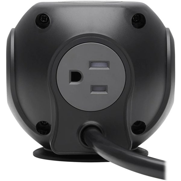 Eaton Tripp Lite Series 3-Outlet Spherical Surge Protector, 4 USB Ports (4.8A Shared) - 6 ft. (1.83 m) Cord, 5-15P Plug, 540 Joules, Black - Image 6