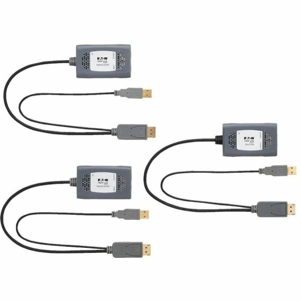 Eaton Tripp Lite Series 2-Port DisplayPort over Cat6 Extender Kit, Pigtail Transmitter/2x Receivers, 4K 60 Hz, HDR, 4:4:4, 230 ft. (70.1 m), TAA - Image 3