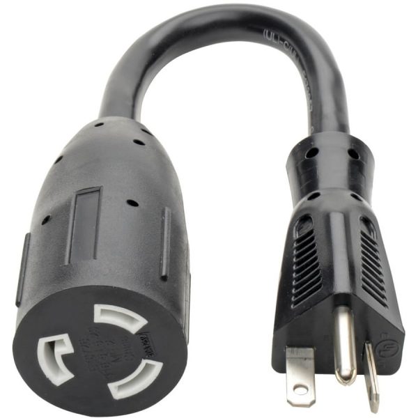 Eaton Tripp Lite Series Power Cord Adapter, NEMA L5-20R to NEMA 5-20P - Heavy-Duty, 20A, 120V, 12 AWG, 8.66-in. (21.99 cm), Black - Image 2