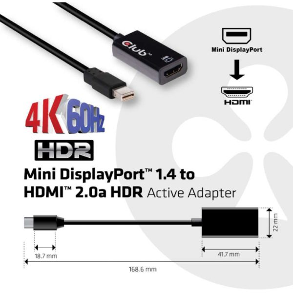 Club 3D Mini DisplayPort 1.4 to HDMI 2.0a HDR - Image 7