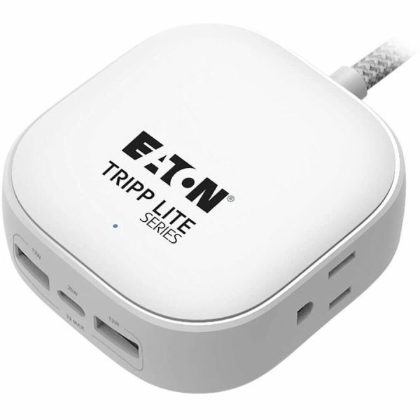 Eaton Tripp Lite Series Safe-IT 32W 2-Outlet Power Strip - 5-15R Outlets, 3 USB Ports, 6 ft. (1.8 m) Cord, Antimicrobial Protection, White - Image 2