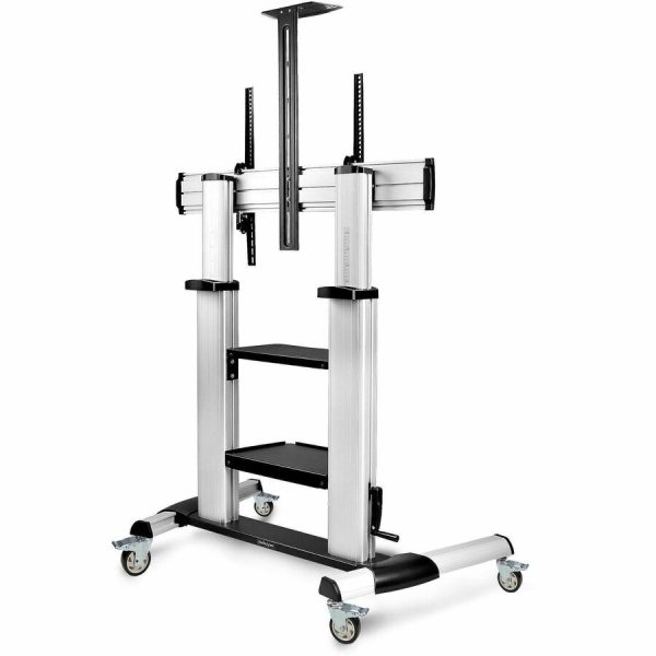 StarTech.com Rolling TV Cart/Stand On Wheels, For 60-100inch Flat Screens and 220lb, Height Adjustable Mobile Trolley Mount/Portable Stand - Image 9