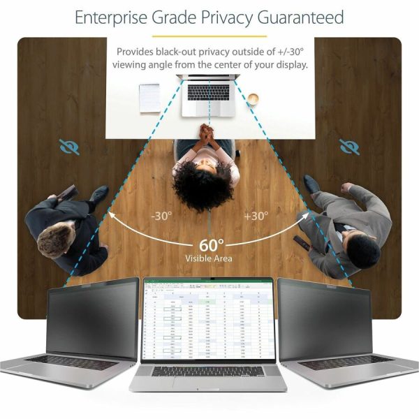 StarTech.com 16-inch MacBook Pro 21/23 Laptop Privacy Screen, Anti-Glare Privacy Filter w/51% Blue Light Reduction, Matte/Glossy Sides - Image 2