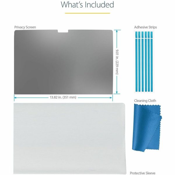 StarTech.com 16-inch MacBook Pro 21/23 Laptop Privacy Screen, Anti-Glare Privacy Filter w/51% Blue Light Reduction, Matte/Glossy Sides - Image 6