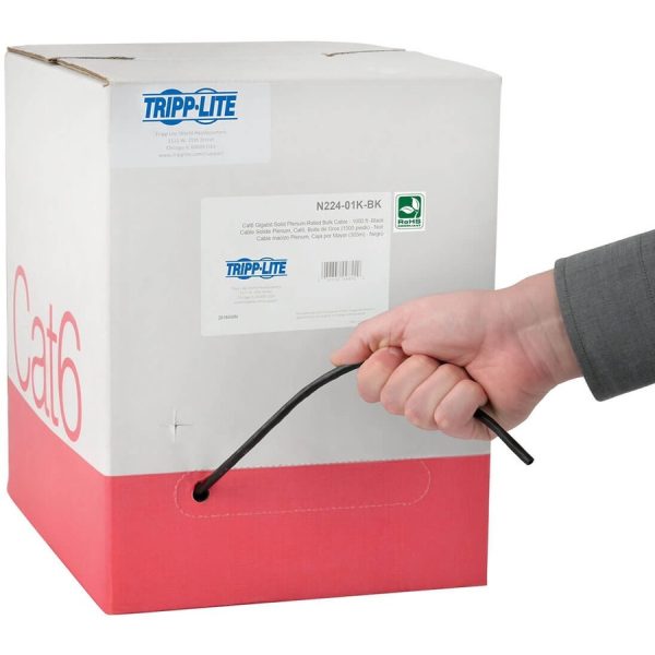 Eaton Tripp Lite Series Cat6 Gigabit Solid Core Plenum-Rated UTP CMP PVC Bulk Ethernet Cable, Black, 1000 ft. (304.8 m), TAA - Image 4
