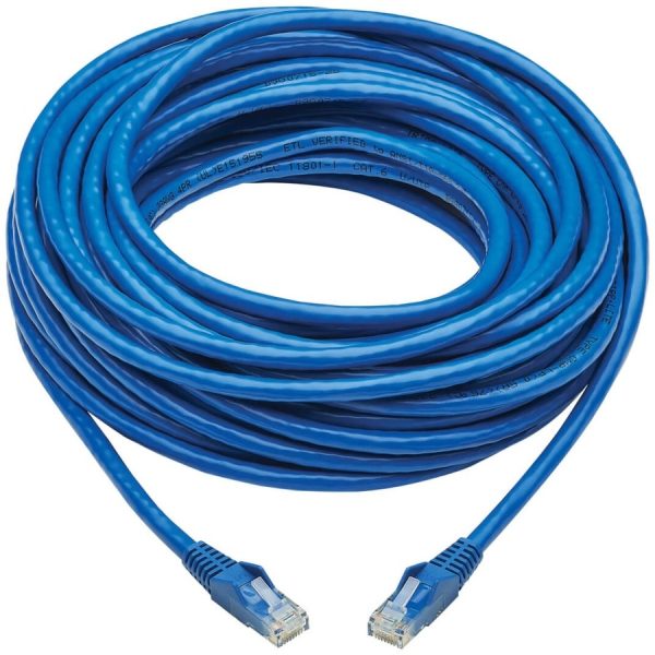 Eaton Tripp Lite Series Cat6 Gigabit Snagless Molded UTP Ethernet Cable (RJ45 M/M), PoE, CMR-LP, Blue, 50 ft. (15.24 m), TAA - Image 2