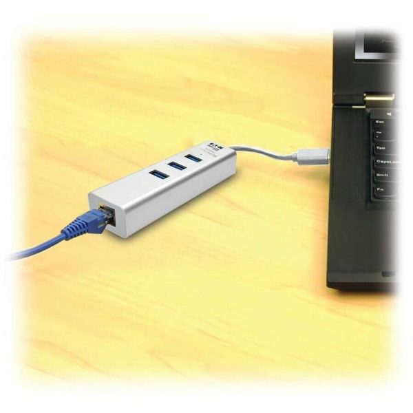 Eaton Tripp Lite Series USB to Gigabit Ethernet NIC Network Adapter with 3 Port USB 3.x (5Gbps) Hub - Image 2