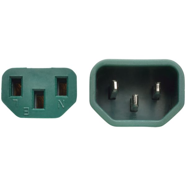 Eaton Tripp Lite Series Heavy-Duty PDU Power Cord, C13 to C14 - 15A, 250V, 14 AWG, 6 ft. (1.83 m), Green - Image 3