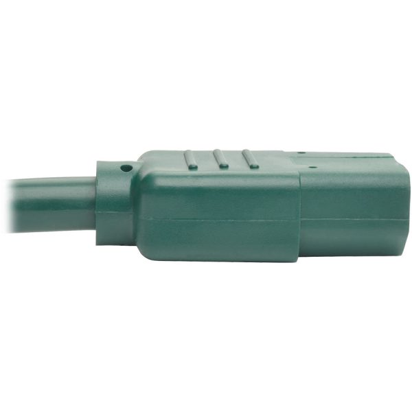 Eaton Tripp Lite Series Heavy-Duty PDU Power Cord, C13 to C14 - 15A, 250V, 14 AWG, 6 ft. (1.83 m), Green - Image 4