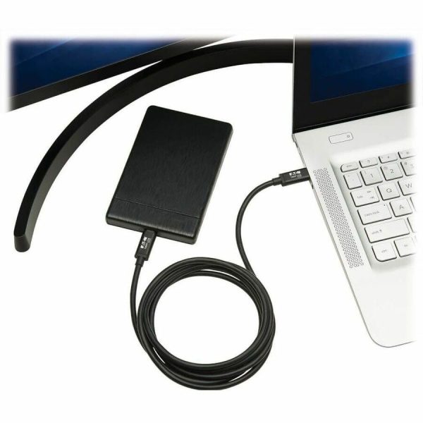 Eaton Tripp Lite Series Thunderbolt 3 Passive Cable (M/M) - 20 Gbps, 5A 100W Power Delivery, 4K/60 Hz, 2M (6.56 ft.), Black - Image 7