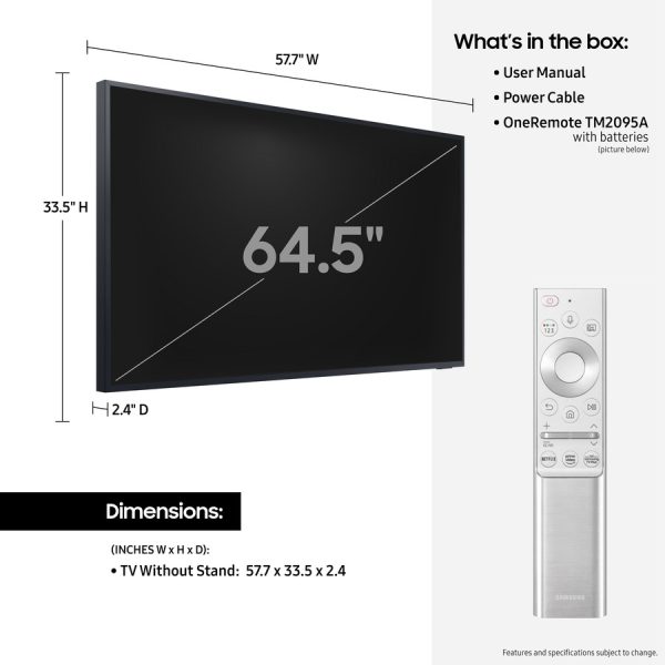 Samsung The Terrace LST7T QN65LST7TAF 64.5" Smart LED-LCD TV - 4K UHDTV - Titan Black - Image 2