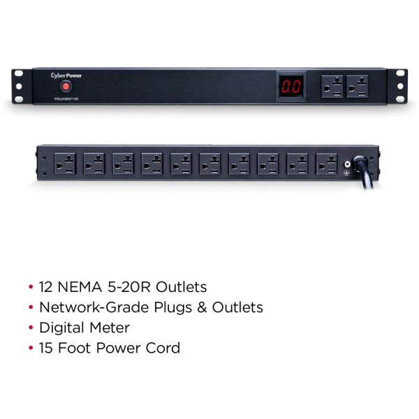 CyberPower PDU20M2F10R Single Phase 100 - 125 VAC 20A Metered PDU - Image 3