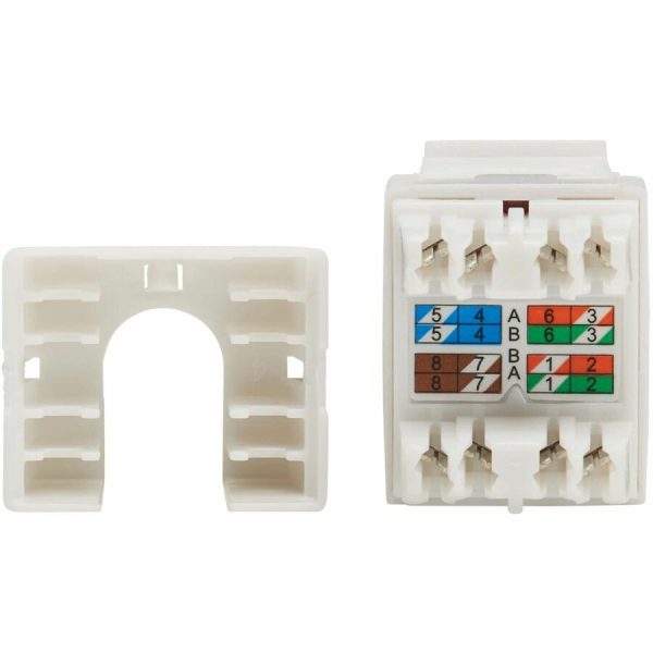 Eaton Tripp Lite Series Cat6a Keystone Jacks, 10 Pack - 4PPoE Compliant, 110/Krone, 568A/B, RJ45 Ethernet, White, TAA - Image 4