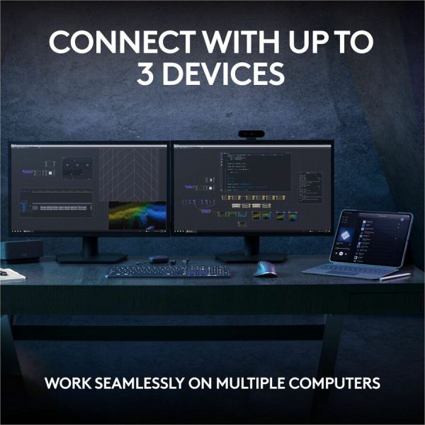 Logitech MX Keys S Wireless Keyboard, Low Profile, Fluid Precise Quiet Typing, USB C Rechargeable, Black - Image 2