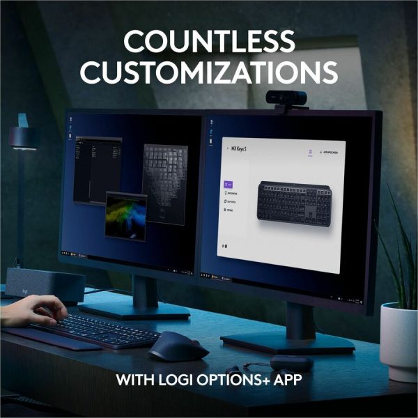 Logitech MX Keys S Wireless Keyboard, Low Profile, Fluid Precise Quiet Typing, USB C Rechargeable, Black - Image 7