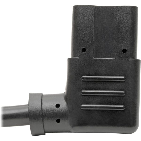 Eaton Tripp Lite Series Computer Power Cord, NEMA 5-15P to Right-Angle C13 - 10A, 125V, 18 AWG, 10 ft. (3.05 m), Black - Image 4