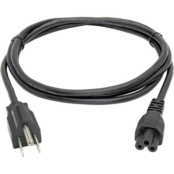 Eaton Tripp Lite Series 3-Slot Power Cord, NEMA 5-15P to C5 - Laptop/Notebook, 10A, 125V, 18 AWG, 10 ft. (3.05 m), Black - Image 2