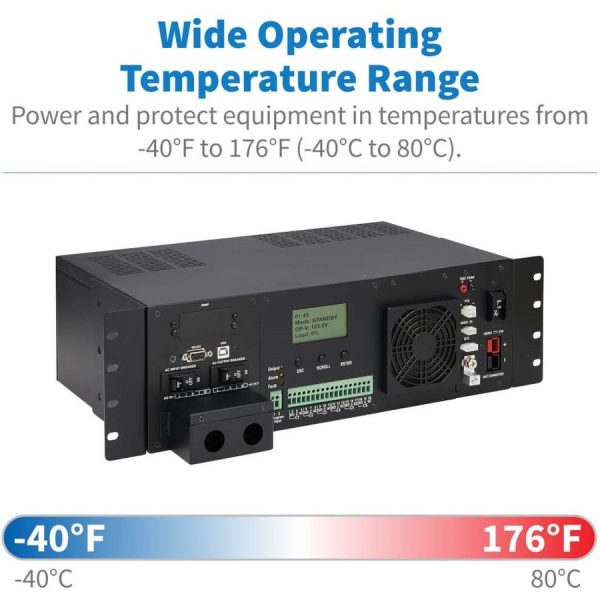 Eaton Tripp Lite Series 120VAC 48VDC 1500VA 1200W Extreme Temperature Network UPS for Industrial and Traffic Networks, 3U, Hardwire, TAA - Image 3