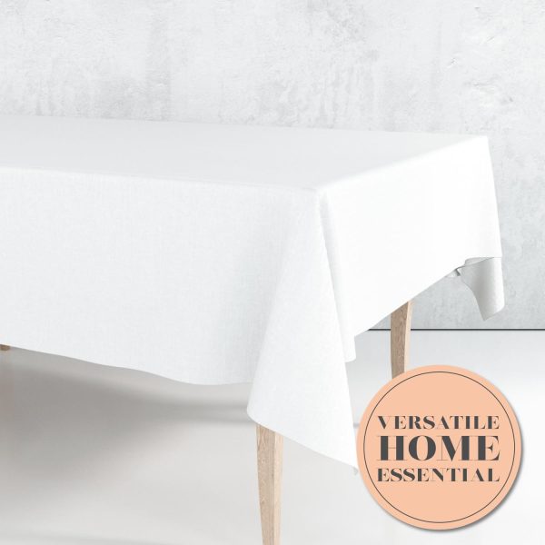 2 Square Tablecloth Covers 70x70 Inch | Table Cloths for Square or Round Table | 200 GSM Washable Wrinkle Resistant Fabric for Weddings Kitchen Restaurant | White | 2 Pack - Image 4