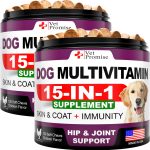 (2 Pack) Dog Multivitamin Chewable with Glucosamine   Dog Vitamins and Supplements   Senior & Puppy Multivitamin for Dogs   Pet Joint Support Health   Immunity   Mobility   Energy   240 Chews