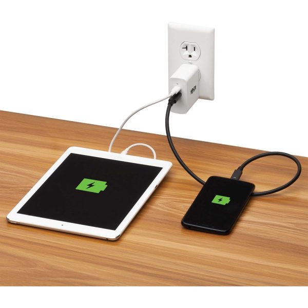 Eaton Tripp Lite Series Dual-Port Compact USB-C Wall Charger - GaN Technology, 70W PD Charging (50W+20W or 65W Max), White - Image 6
