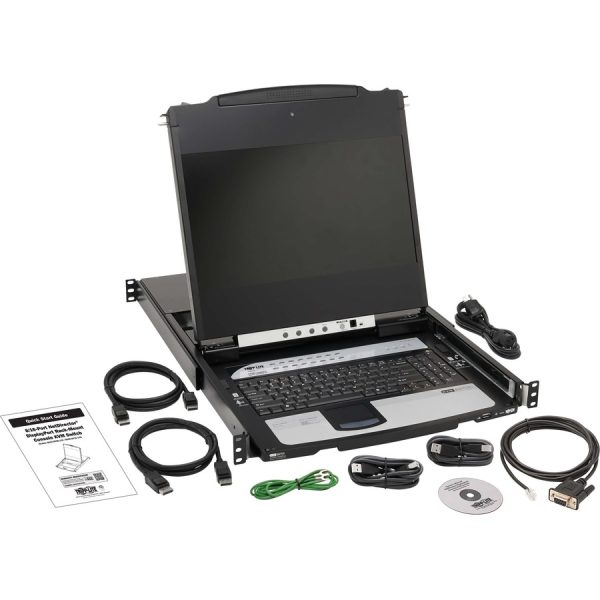 Eaton Tripp Lite Series 8-Port NetDirector DisplayPort KVM Switch Console with 17 in. LCD, Dual Rail, 1U Rack-Mount, TAA - Image 8