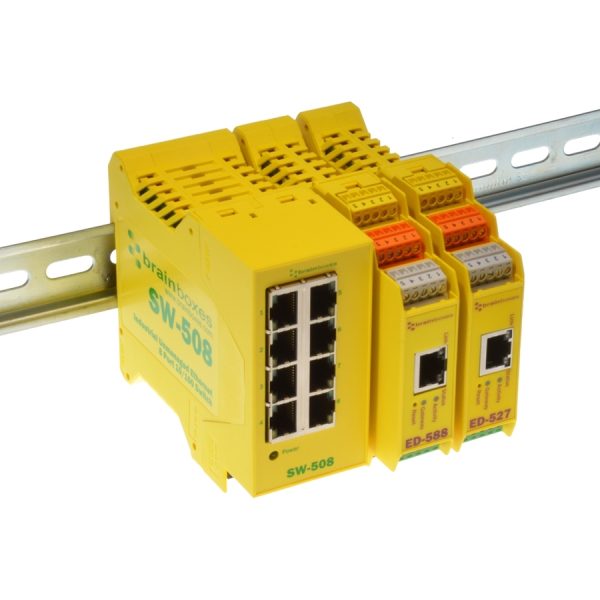 Brainboxes Industrial Ethernet 8 Port Switch DIN Rail Mountable - Image 3