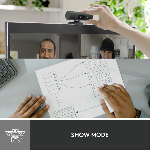 Logitech Brio 500 Full HD webcam, auto framing, noise-reducing mics, privacy shutter, streaming & video calling, Graphite - Image 9