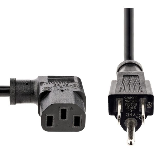 StarTech.com 10ft (3m) Computer Power Cord, NEMA 5-15P to Right Angle C13, 10A 125V, 18AWG, Replacement AC Power Cord, Monitor Power Cable - Image 2