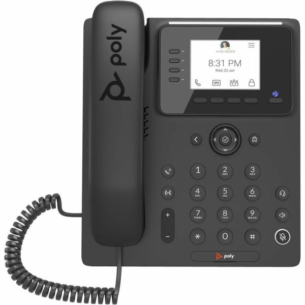 Poly CCX 350 IP Phone - Corded - Corded - Desktop, Wall Mountable - Black - TAA Compliant - Image 2