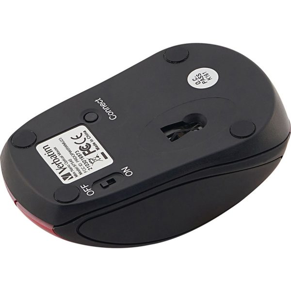 Verbatim Wireless Mini Travel Optical Mouse - Red - Image 3