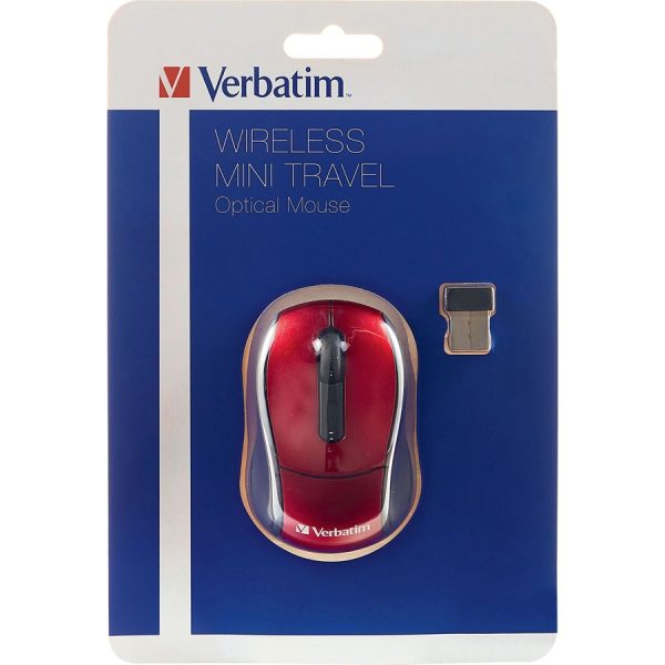 Verbatim Wireless Mini Travel Optical Mouse - Red - Image 9