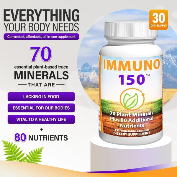 Immuno150 Immune Support Supplement, 150 Vegetable Capsules - Immunity Boost Packed w/ Antioxidants - Image 4